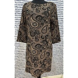 NothernStyle Paisley Print Dress, Long Sleeve, Shift Dress, Casual Size‎ medium